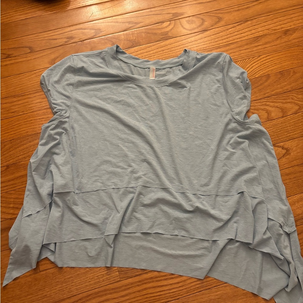 FP Movement by Free People Gray Blue Asymmetrical Sleeveless Top